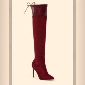 NEW size 7  red/Burgundy first impression over the knee heeled boot